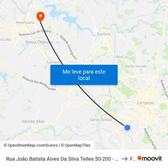 Rua João Batista Alves Da Silva Telles 50-200 - Jardim Indianopolis Campinas - SP 13050-211 Brasil to Fam map