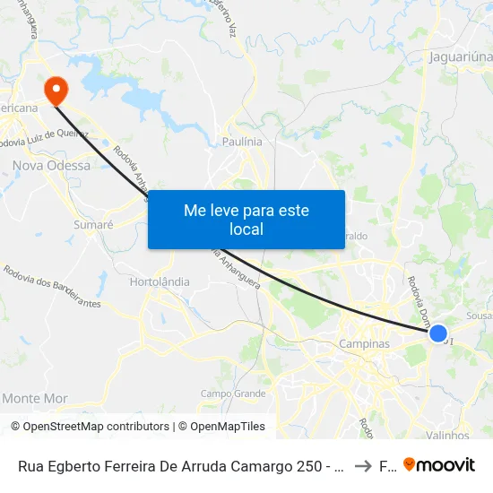 Rua Egberto Ferreira De Arruda Camargo 250 - Parque Da Hipica Campinas - SP Brasil to Fam map