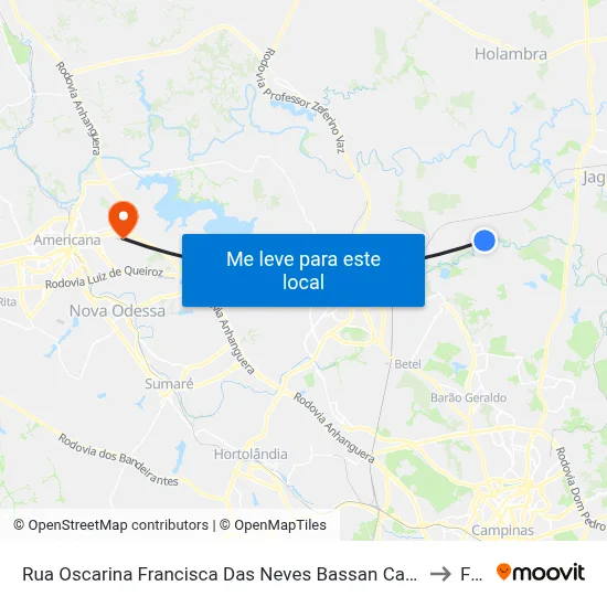 Rua Oscarina Francisca Das Neves Bassan Campinas - SP Brasil to Fam map