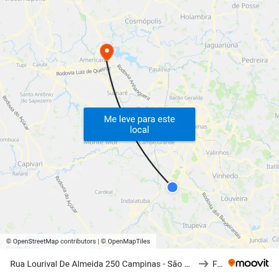 Rua Lourival De Almeida 250 Campinas - São Paulo 13053-614 Brasil to Fam map