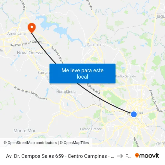 Av. Dr. Campos Sales 659 - Centro Campinas - SP 13010-080 Brasil to Fam map