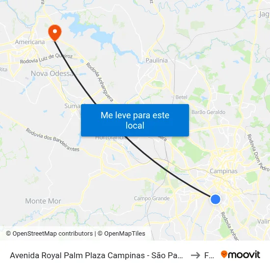 Avenida Royal Palm Plaza Campinas - São Paulo 13051 Brasil to Fam map