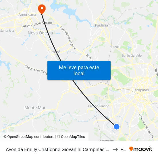 Avenida Emilly Cristienne Giovanini Campinas - São Paulo 13054 Brasil to Fam map