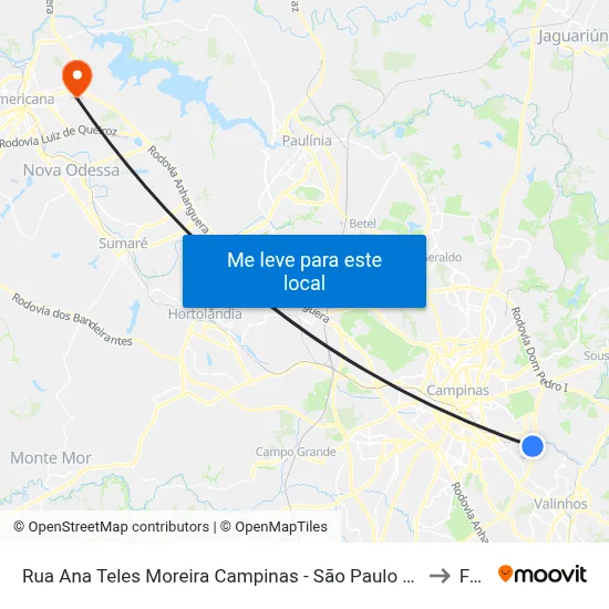 Rua Ana Teles Moreira Campinas - São Paulo 13046 Brasil to Fam map