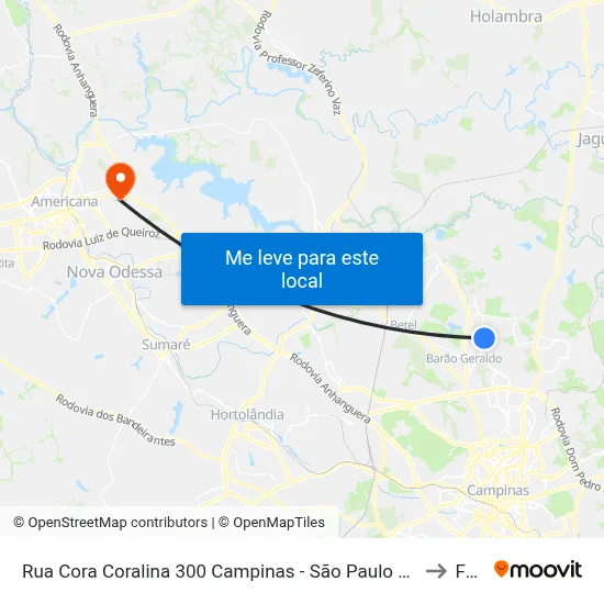 Rua Cora Coralina 300 Campinas - São Paulo 13083 Brasil to Fam map