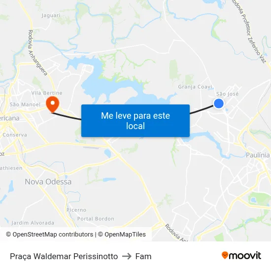 Praça Waldemar Perissinotto to Fam map