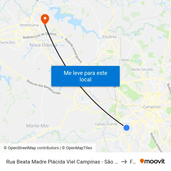 Rua Beata Madre Plácida Viel Campinas - São Paulo 13060 Brasil to Fam map