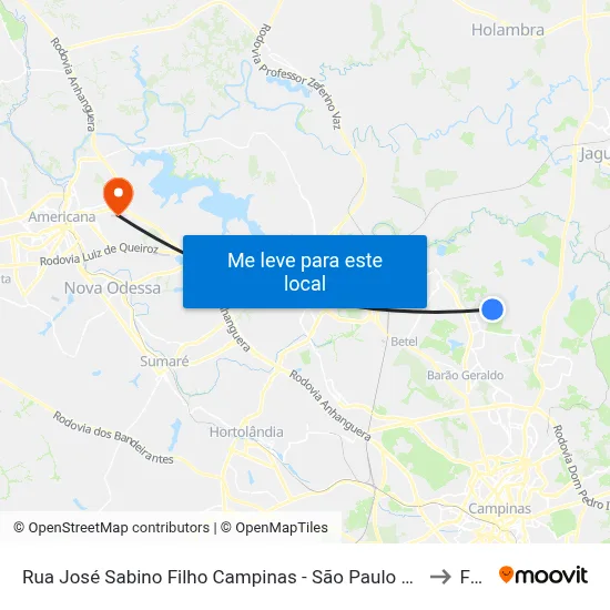 Rua José Sabino Filho Campinas - São Paulo 13085 Brasil to Fam map