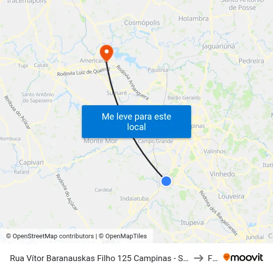 Rua Vítor Baranauskas Filho 125 Campinas - São Paulo 13053 Brasil to Fam map