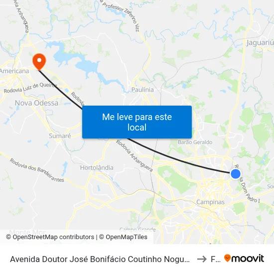 Avenida Doutor José Bonifácio Coutinho Nogueira Campinas - São Paulo 13091 Brasil to Fam map