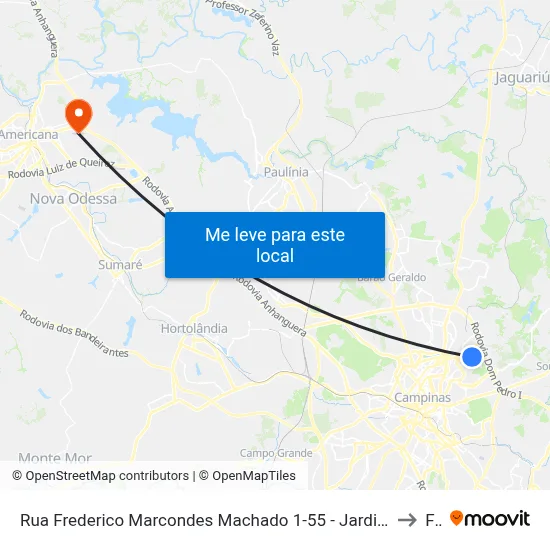 Rua Frederico Marcondes Machado 1-55 - Jardim Boa Esperança Campinas - SP 13091-508 Brasil to Fam map