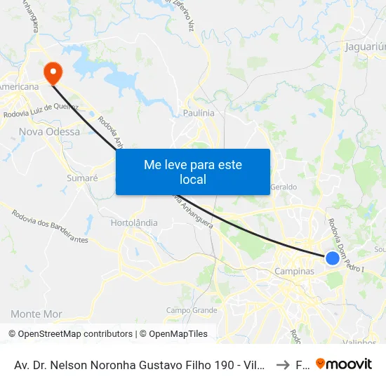 Av. Dr. Nelson Noronha Gustavo Filho 190 - Vila Brandina Campinas - SP Brasil to Fam map