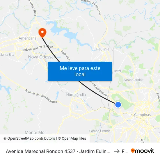 Avenida Marechal Rondon 4537 - Jardim Eulina Campinas - SP Brasil to Fam map