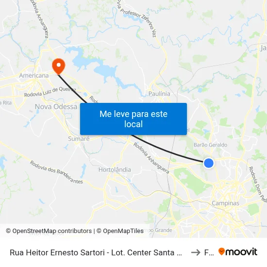 Rua Heitor Ernesto Sartori - Lot. Center Santa Genebra Campinas - SP Brasil to Fam map