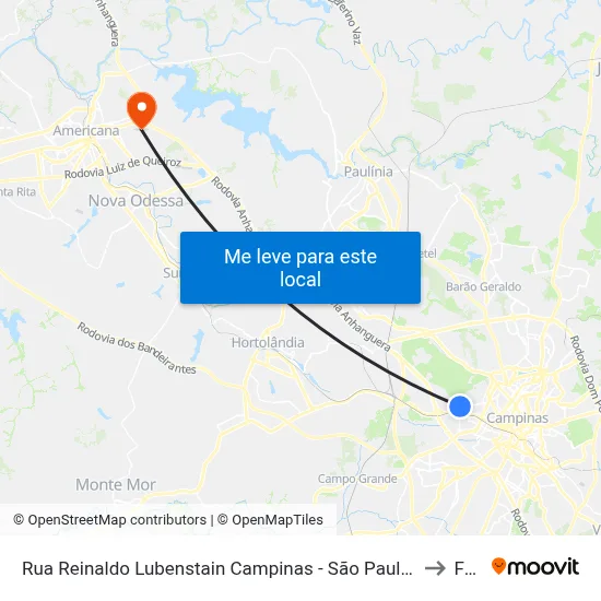 Rua Reinaldo Lubenstain Campinas - São Paulo 13033 Brasil to Fam map