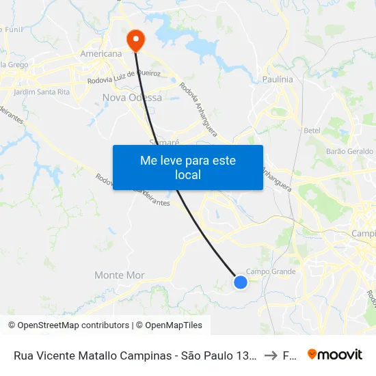 Rua Vicente Matallo Campinas - São Paulo 13058 Brasil to Fam map