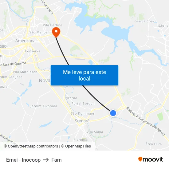 Emei - Inocoop to Fam map