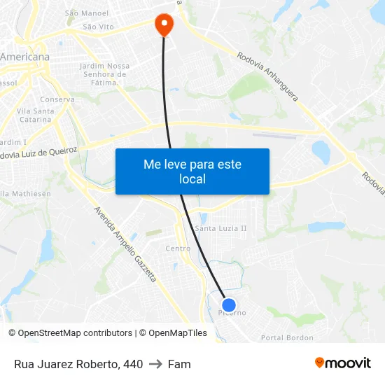 Rua Juarez Roberto, 440 to Fam map