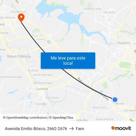 Avenida Emílio Bôsco, 2662-2676 to Fam map