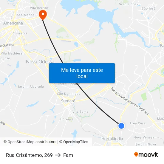 Rua Crisântemo, 269 to Fam map