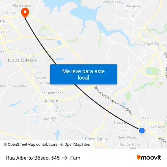 Rua Alberto Bôsco, 545 to Fam map