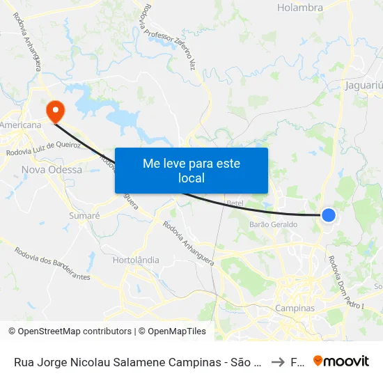 Rua Jorge Nicolau Salamene Campinas - São Paulo 13098 Brasil to Fam map
