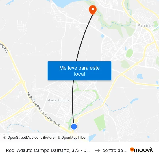 Rod. Adauto Campo Dall'Orto, 373 - Jardim Dos Ipes, Sumaré to centro de paulinia map