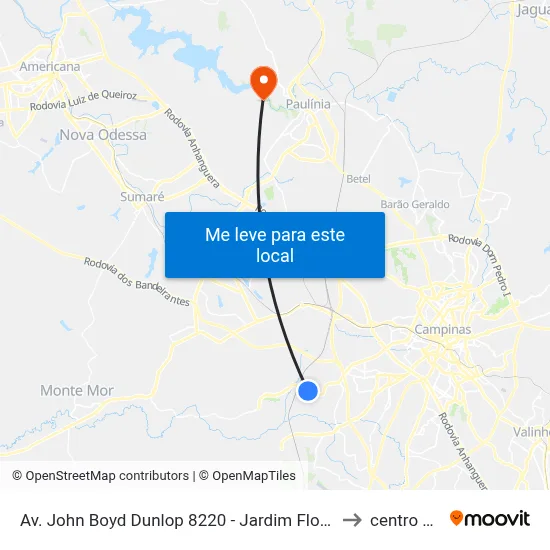 Av. John Boyd Dunlop 8220 - Jardim Florence Campinas - SP 13059-587 Brasil to centro de paulinia map