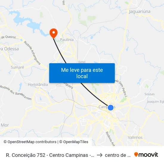 R. Conceição 752 - Centro Campinas - SP 13010-050 Brasil to centro de paulinia map