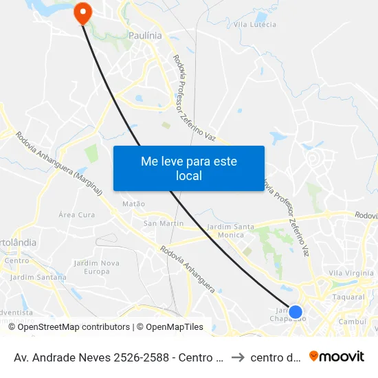 Av. Andrade Neves 2526-2588 - Centro Campinas - SP 13013-160 Brasil to centro de paulinia map