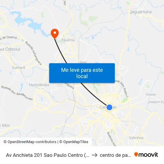 Av Anchieta 201 Sao Paulo Centro (Campinas) to centro de paulinia map