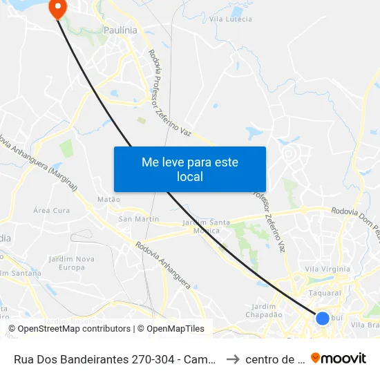 Rua Dos Bandeirantes 270-304 - Cambuí Campinas - SP Brasil to centro de paulinia map