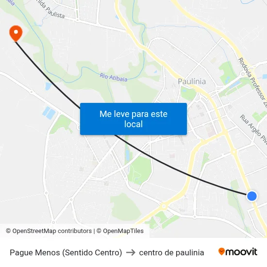 Pague Menos (Sentido Centro) to centro de paulinia map