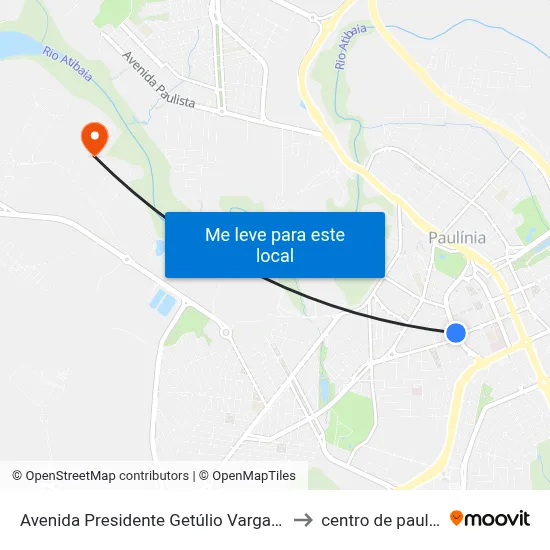 Avenida Presidente Getúlio Vargas, 500 to centro de paulinia map