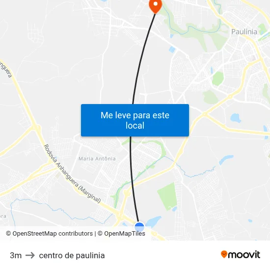 3m to centro de paulinia map