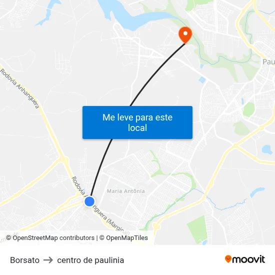 Borsato to centro de paulinia map