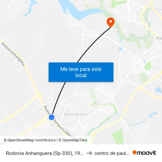 Rodovia Anhanguera (Sp-330), 199-293 to centro de paulinia map