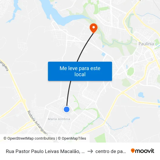 Rua Pastor Paulo Leivas Macalão, 480-550 to centro de paulinia map