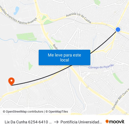 Lix Da Cunha 6254-6410 - Bonfim - Vila Industrial Campinas - SP 13070-716 Brasil to Pontifícia Universidade Católica De Campinas - Puc-Campinas (Campus II) map