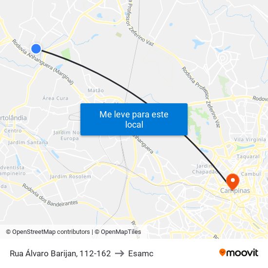 Rua Álvaro Barijan, 112-162 to Esamc map