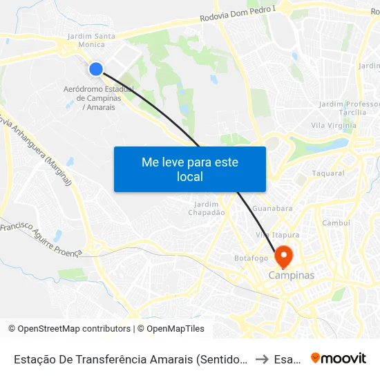 Estação De Transferência Amarais (Sentido Centro) to Esamc map