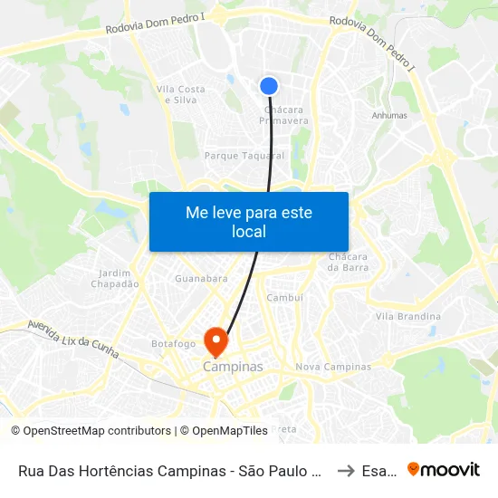 Rua Das Hortências Campinas - São Paulo 13087 Brasil to Esamc map