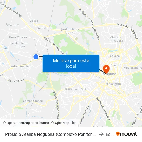 Presídio Ataliba Nogueira (Complexo Penitenciário Campinas-Hortolândia) to Esamc map
