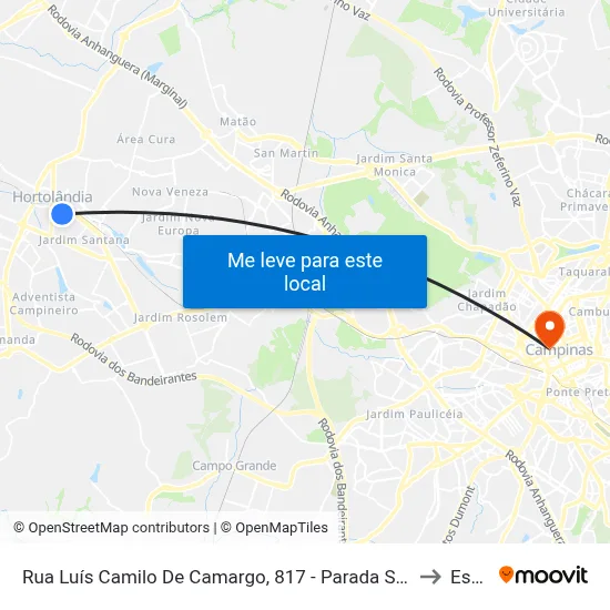 Rua Luís Camilo De Camargo, 817 - Parada São Francisco De Assis to Esamc map