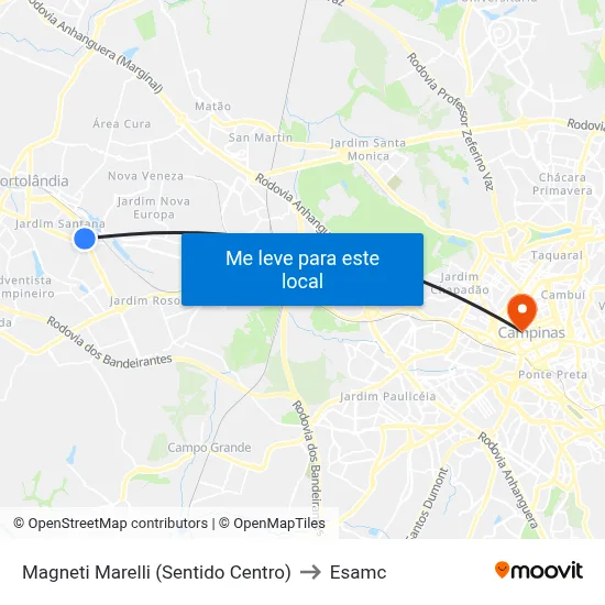 Magneti Marelli (Sentido Centro) to Esamc map