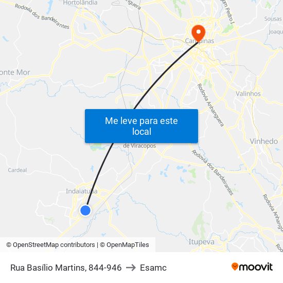 Rua Basílio Martins, 844-946 to Esamc map