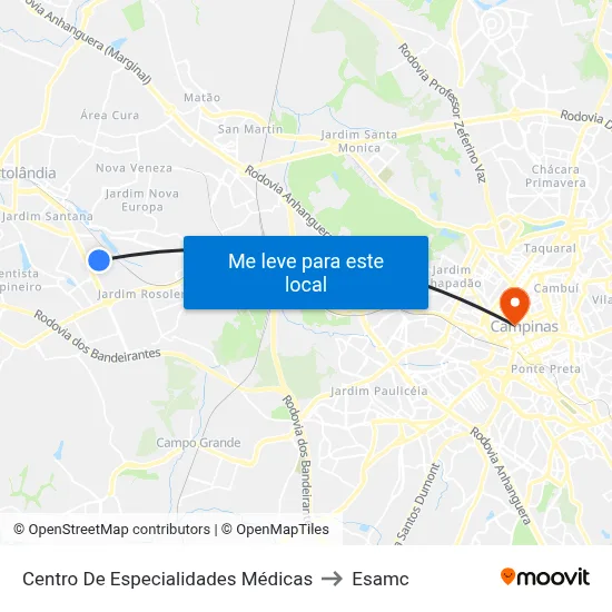 Centro De Especialidades Médicas to Esamc map