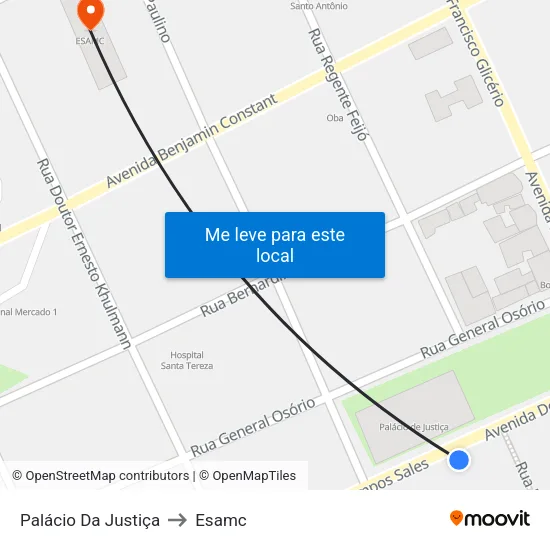 Palácio Da Justiça to Esamc map