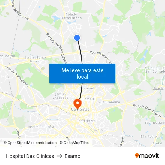 Hospital Das Clínicas to Esamc map