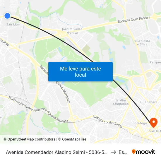 Avenida Comendador Aladino Selmi -  5036-5244 - Vila San Martin to Esamc map